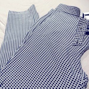 GREAT CONDITION Ann Taylor ankle length pants - navy/white, size 14.